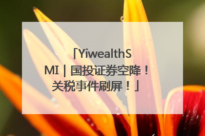 YiwealthSMI｜国投证券空降！关税事件刷屏！
